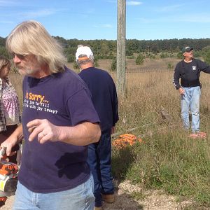 Each fall club members get together to ride/walk our trails to insure they are marked as required by the DNR.  Once the effort is complete to our satisfaction the DNR drives the trails with one of our team leaders to evaluate their readiness.