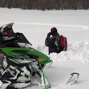 Deep snow, in WY