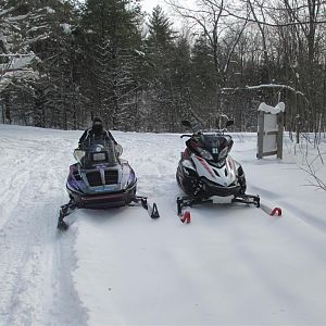 Sledding with my son.