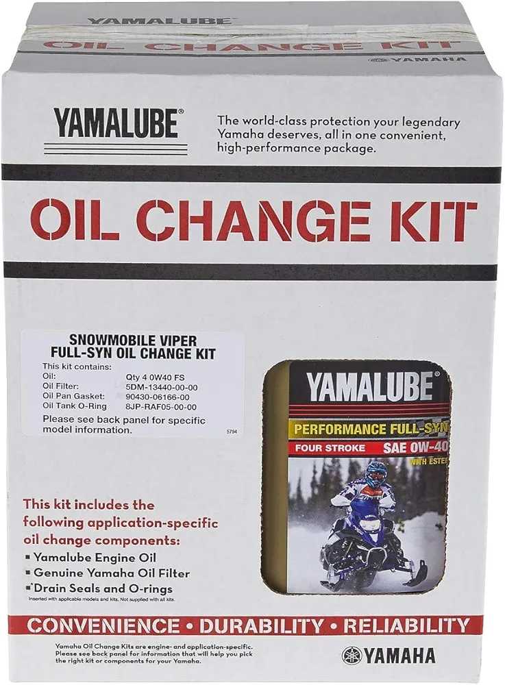 Yamaha Original OEM Yamalube Viper/Sidewinder LUB-SMBCG-KT-25 SR Full Synthetic Oil Change Kit W/Yamaha OEM Filter Part #5DM-13440-00-00